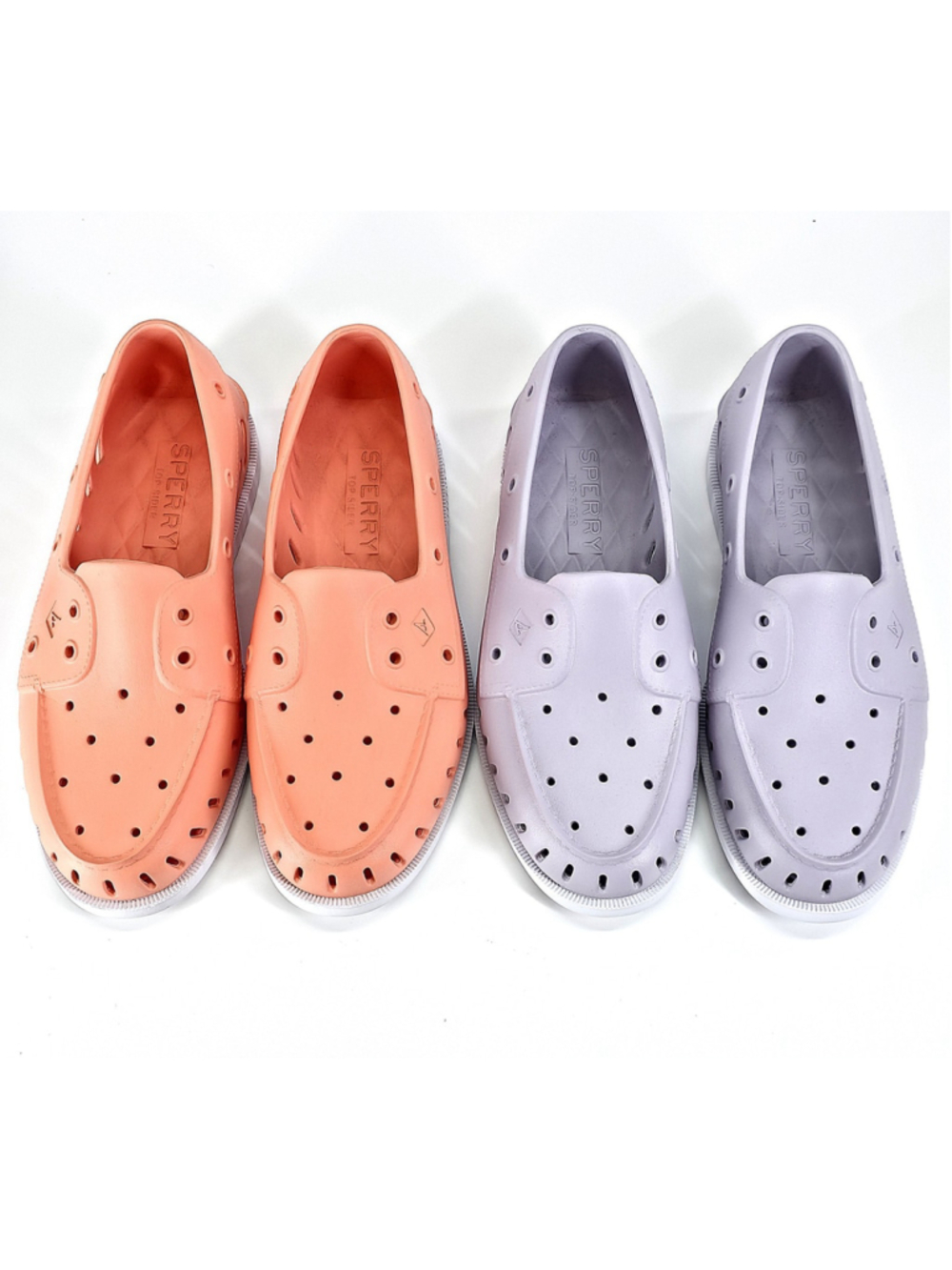 2 Pairs Bundle Coastal Utility Sperry A/O Float Boat Shoes Women 11 Coral Purple - Picture 2 of 16